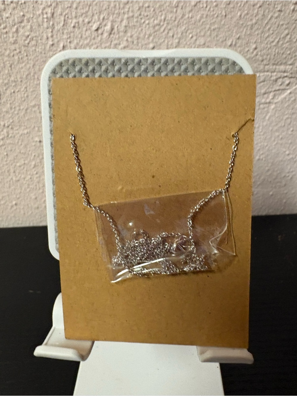 Plunder Silver Tone Crystal Bar Pendant Necklace Minimalist Jewelry - Picture 3 of 5